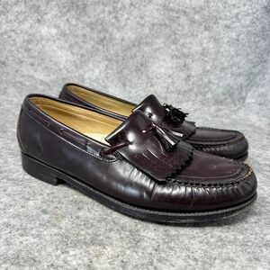 SAS Mens Loafers Size 11.5M Burgundy Leather Kilti Tassel Casual Dress Shoes
